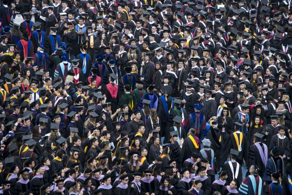 students attending graduation