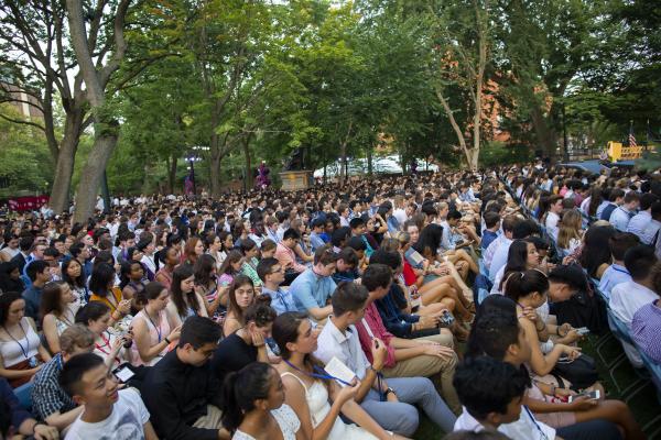 Students attending convocation